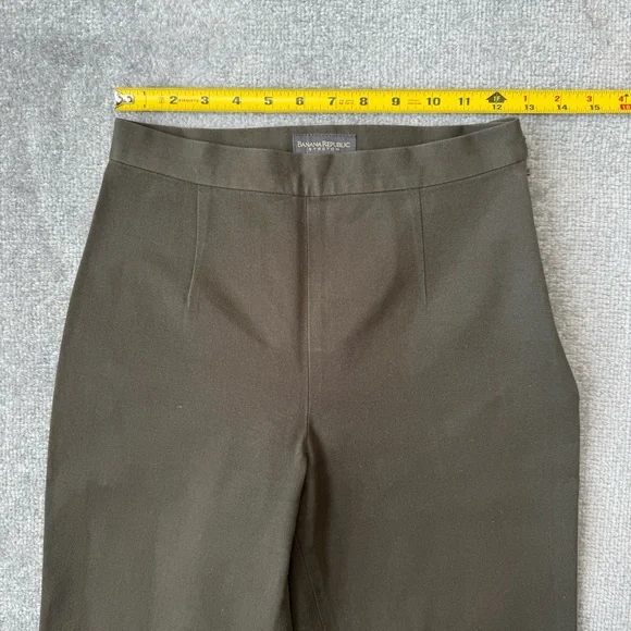 Banana Republic Pants Womens 2 Green Stretch Cotton Straight Leg Slim Fit Career - Picture 6 of 11